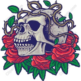 Gothic Skull with Roses
