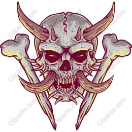 Menacing Skull with Horns