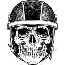 Skull with Football Helmet