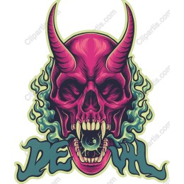 Vibrant Horned Skull - DEATH