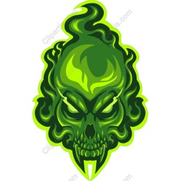 Ghostly Green Skull