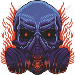 Gas Mask Skull Flames