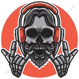 Rockin' Skull with Headphones