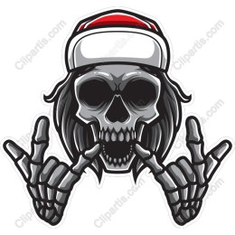 Rocking Skull with Holiday Hat