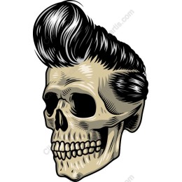 Rockabilly Pompadour Skull