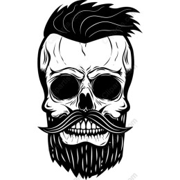 Bold Skull with Mustache