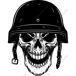 Skull in Military Helmet