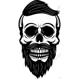 Edgy Skull with Beard and Mustache
