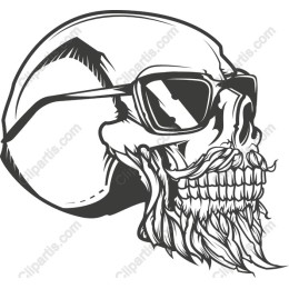 Chic Skull with Sunglasses and Beard