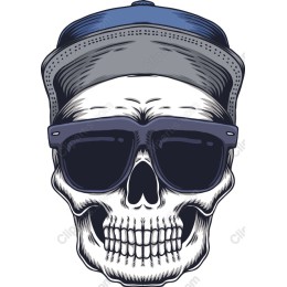 Skull in Cap and Shades
