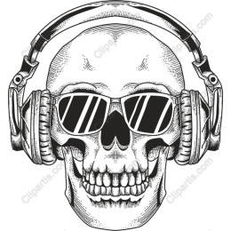 Edgy Skull with Headphones