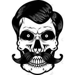 Vintage Skull Graphic with Mustache