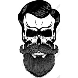 Vintage Skull with Mustache