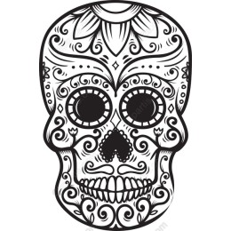Intricate Dia de los Muertos Decorative Skull