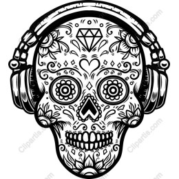 Skull with Headphones