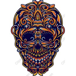 Vibrant Intricate Skull