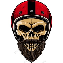 Vintage Skull with Helmet