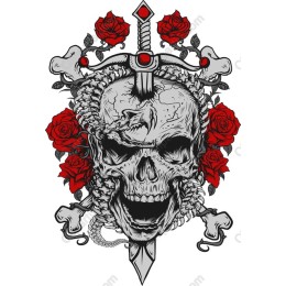 Gothic Skull and Roses