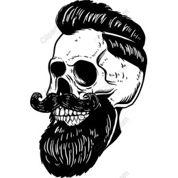 Vintage Inspired Skull with Mustache