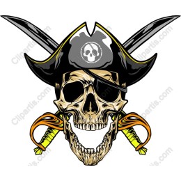 Pirate Skull with Swords