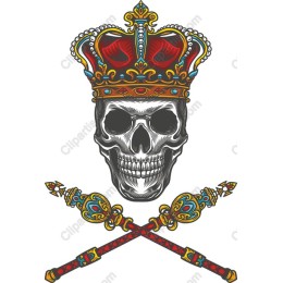Royal Skull with Crossed Wands