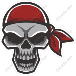 Pirate Skull with Red Bandana