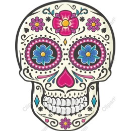 Vibrant Day of the Dead Skull