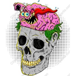 Whimsical Skull & Brain