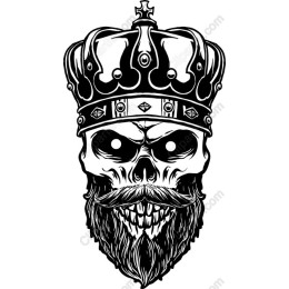 Crowned Skull with Beard