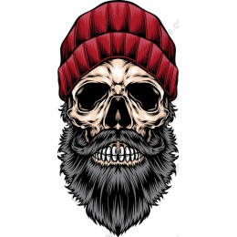 Edgy Skull with Beanie and Mustache
