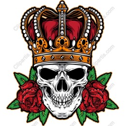 Crowned Skull with Roses