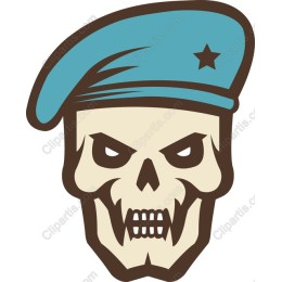Fierce Skull in Blue Beret