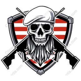 Rebel Skull and Rifles