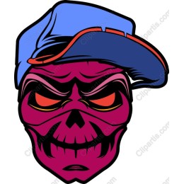 Vibrant Purple Skull with Cap