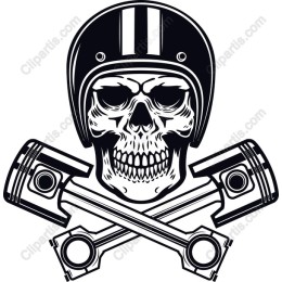 Skull and Crossed Pistons Biker