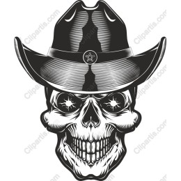 Western Skull with Cowboy Hat