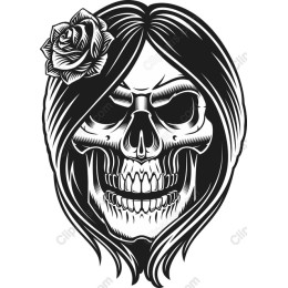 Gothic Skull with Rose