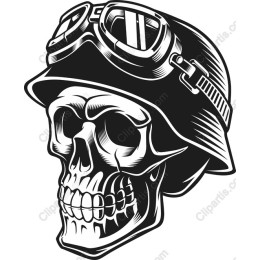 Vintage Skull with Goggles and Helmet