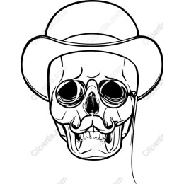 Sophisticated Skull with Top Hat and Monocle