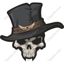 Vintage Skull with Top Hat