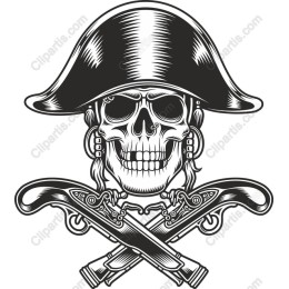 Pirate Skull with Crossed Pistols
