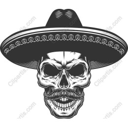Vintage Skull with Sombrero