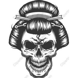 Japanese Skull with Hair Accessories
