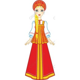 Traditional Russian Folk Girl