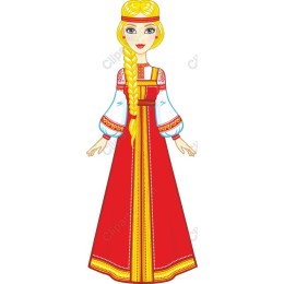 Traditional Russian Folk Girl