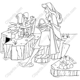 Whimsical Character with Bunnies