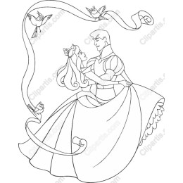 Romantic Prince and Princess Dance Clipart
