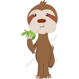 Cute Sloth with Apple