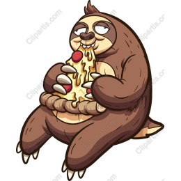 Charming Sloth Enjoying Pizza