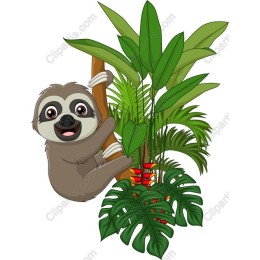 Cheerful Sloth in Tropical Paradise